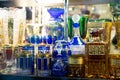 Bohemian glass products in souvenir shop