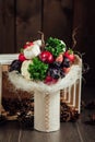 Original bouquet of vegetables and fruits Royalty Free Stock Photo