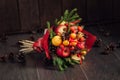 Original bouquet of vegetables and fruits Royalty Free Stock Photo