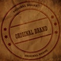 ORIGINAL BRAND stamp on old brown crumpled paper. Royalty Free Stock Photo