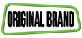 ORIGINAL BRAND text on green-black trapeze stamp sign Royalty Free Stock Photo