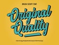 Original Brush Script Font Retro Typeface Royalty Free Stock Photo