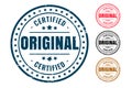 Original certified product rubber stamp set of four