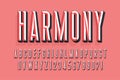 Original characters design, chisel alphabet style, letters and numbers.