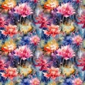 watercolor flower seamless pattern, floral background