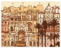 Original and Colorful representation of Lisbon in Portugal