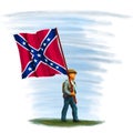 US Civil War. Original Confederate soldier illustration Royalty Free Stock Photo