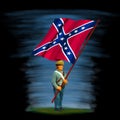 US Civil War. Original Confederate soldier illustration