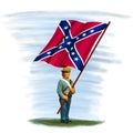 US Civil War. Original Confederate soldier illustration