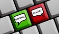 Original and Copy german - Computer Keyboard Royalty Free Stock Photo