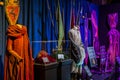 Original costumes of actors and props from the movie `The Game of Thrones` in the premises of the Maritime Museum of Barcelona.