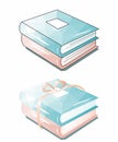 Original, creative and beautiful badges of books in pastel shades