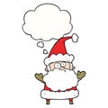 A creative cartoon confused santa claus and thought bubble Royalty Free Stock Photo