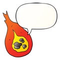 A creative cartoon fireball and speech bubble in smooth gradient style