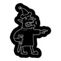 A creative cartoon icon of a goblin with knife wearing santa hat