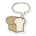 A creative cartoon loaf of bread and speech bubble sticker