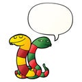 A creative cartoon snakes and speech bubble in smooth gradient style