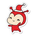 A Creative Christmas Sticker Cartoon Of Kawaii Lady Bug