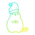 A creative cold gradient line drawing cartoon christmas beaver