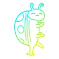 A creative cold gradient line drawing cartoon cute bug Royalty Free Stock Photo