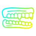 A creative cold gradient line drawing cartoon false teeth Royalty Free Stock Photo