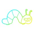 A creative cold gradient line drawing cartoon grumpy caterpillar Royalty Free Stock Photo