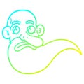 A creative cold gradient line drawing cartoon grumpy old man Royalty Free Stock Photo