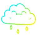 A creative cold gradient line drawing cartoon happy rain cloud