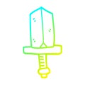 A creative cold gradient line drawing cartoon jeweled dagger Royalty Free Stock Photo