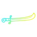 A creative cold gradient line drawing cartoon jeweled sword Royalty Free Stock Photo