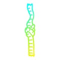 A creative cold gradient line drawing cartoon knotted rope