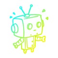 A creative cold gradient line drawing cute surprised robot