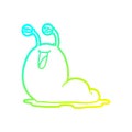 A creative cold gradient line drawing gross cartoon slug