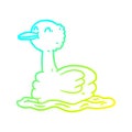 A creative cold gradient line drawing swimming duck Royalty Free Stock Photo