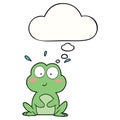 A creative cute cartoon frog and thought bubble Royalty Free Stock Photo