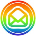 A creative envelope letter circular in rainbow spectrum