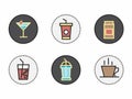 Original and creative icons of drinks