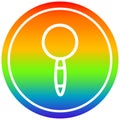 A creative magnifying glass circular in rainbow spectrum