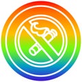 A creative no smoking circular in rainbow spectrum