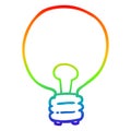 A creative rainbow gradient line drawing cartoon light bulb Royalty Free Stock Photo