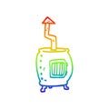 A creative rainbow gradient line drawing cartoon old wood burner Royalty Free Stock Photo