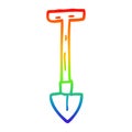 A creative rainbow gradient line drawing cartoon spade