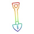 A creative rainbow gradient line drawing cartoon spade