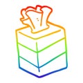 A creative rainbow gradient line drawing cartoon tissue box Royalty Free Stock Photo