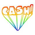 A creative rainbow gradient line drawing cartoon word cash