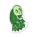 A creative retro distressed sticker of a cartoon spooky ghoul Royalty Free Stock Photo