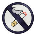 A creative retro grunge texture cartoon no smoking allowed sign