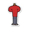 A creative sticker of a cartoon body standing still