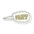 A creative sticker of a cartoon fart symbol