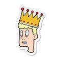 A creative sticker of a cartoon idiot prince